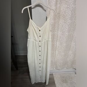 Cream button down maxi dress